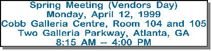 Spring Meeting, April 12, 1999